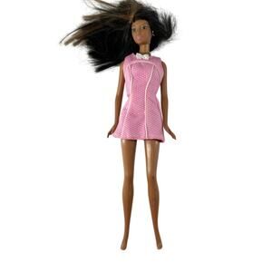 2002 Mattel Barbie Doll with Pink Fashion Avenue Dress & Necklace